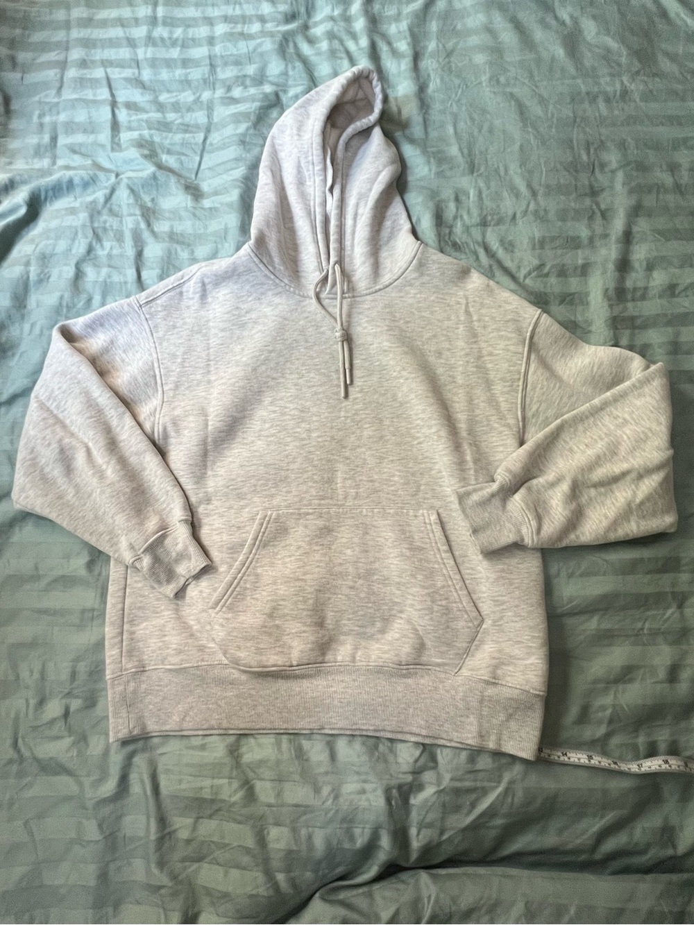 Light Gray Pullover Hoodie with Kangaroo Pocket